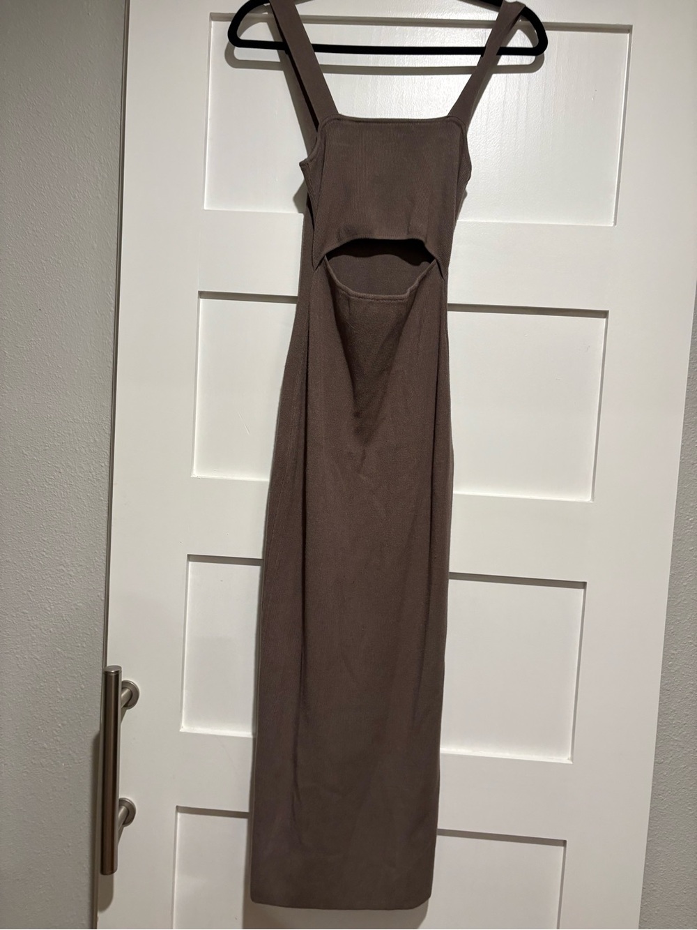 Dynamite Brown Sleeveless Cutout Midi Dress